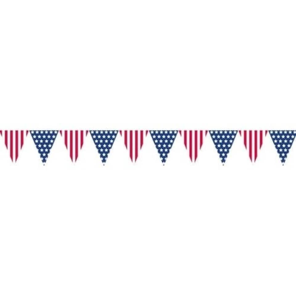 USA Flag Plastic Pennant Bunting 3.65m