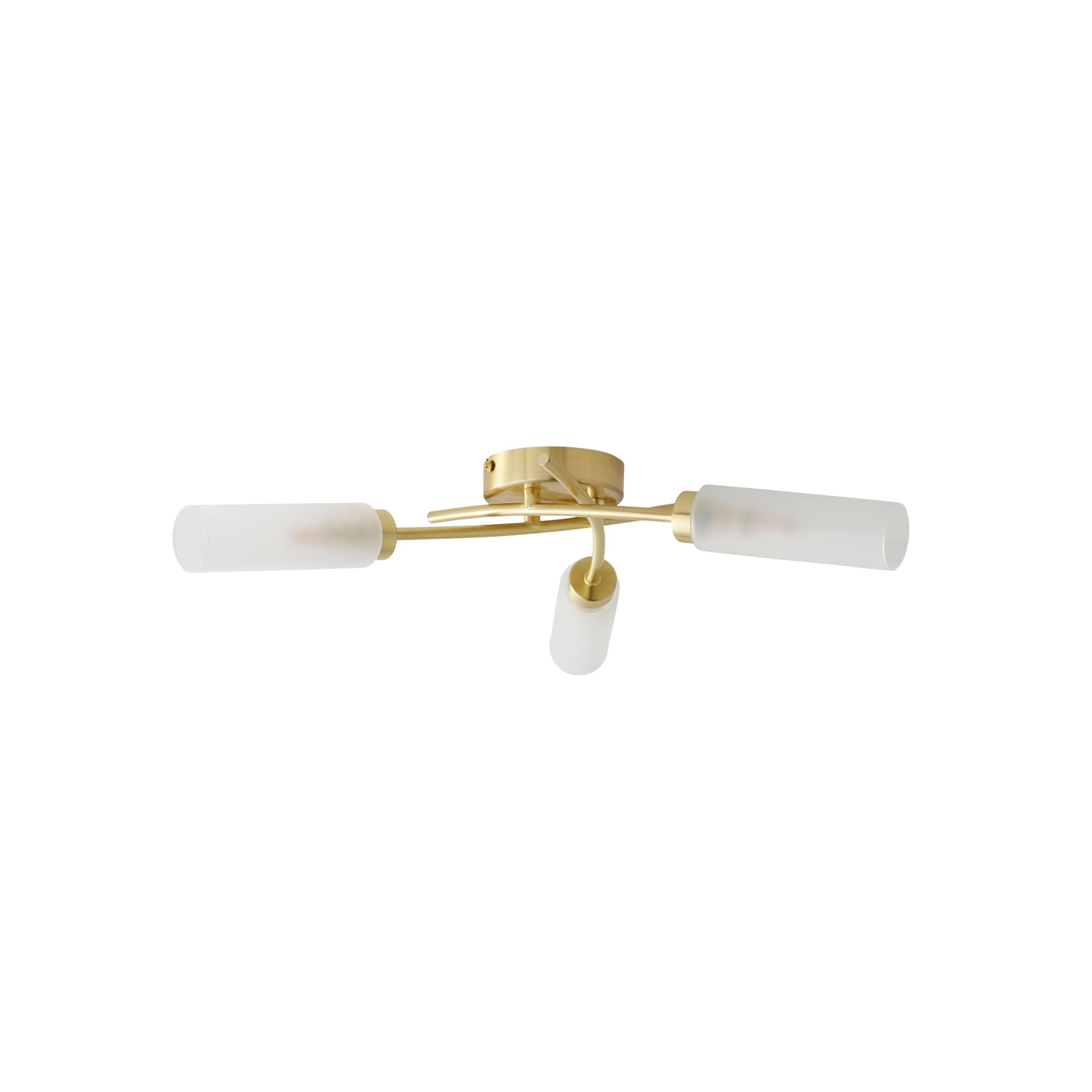 ValueLights Maya 3 Way Curved Cross Over Flush Ceiling Light with LED Bulb in Gold
