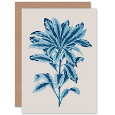 Calathea Plant Lover Blue Botanical Art Card