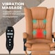 image 3 of Vinsetto PU Leather Vibration Massage Office Chair with Heat, Light Brown