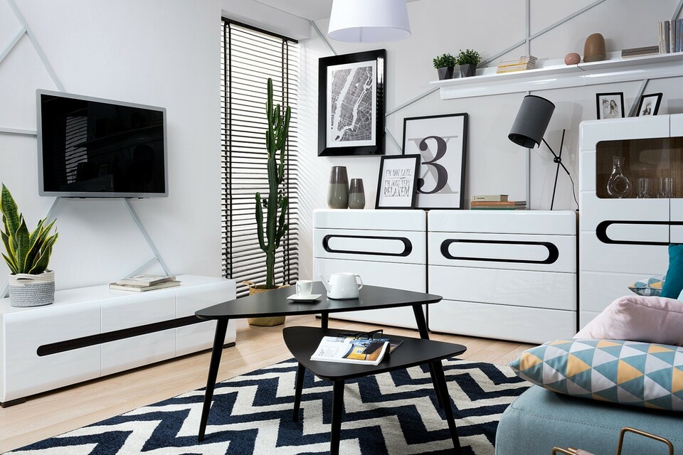 image 1 of Azteca Wall Shelf Long Shelving Panel Storage Unit - White Gloss 1050x200mm