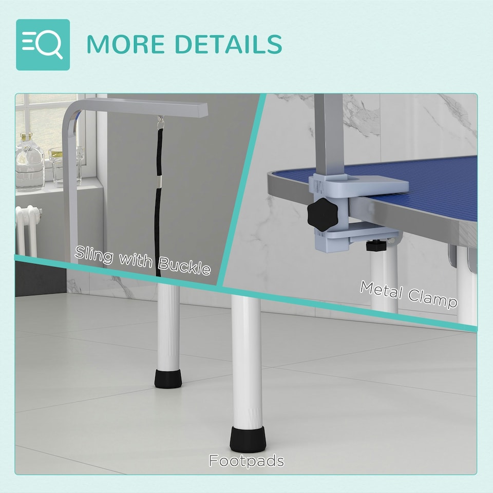 image 1 of PawHut Foldable Dog Grooming Table Adjustable Arm 81x49x80 cm