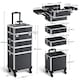 image 3 of Yaheetech 5-in-1 Professional Makeup Train Cases Aluminum Black | Black