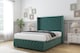 image 3 of Sloomy Rutherford Emerald Plush Divan Bed Base No Drawers With 54 Inch Wingback Headboard & 12 Inch Matching Footboard | Green | Emerald | Small Double | 1