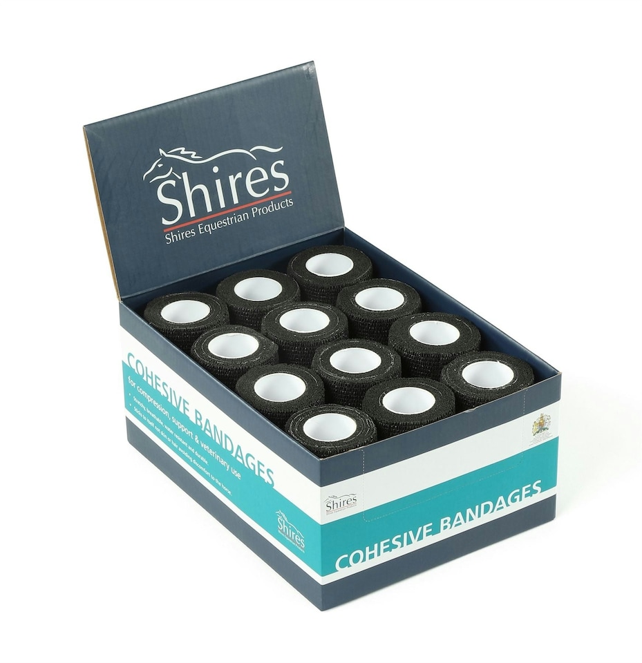 image 1 of Shires Cohesive Bandages (Box Of 12) Black | Black | Size: 10CM
Colour: Black