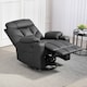 image 8 of HOMCOM Recliner Armchair, Swivel PU Leather Manual Reclining Chair with Adjustable Leg Rest, Drink Holders, Side Pockets, Rocker Chair for Home Living Room, Black