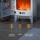 image 4 of HOMCOM Tempered Glass Casing Electric Fireplace, Freestanding Electric Fire with Realistic Flame Effect, Log Burner with Overheat Protection, 950w 1850W, White