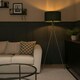 image 2 of ValueLights Camden Brushed Chrome Tripod Floor Lamp Green Shade Green