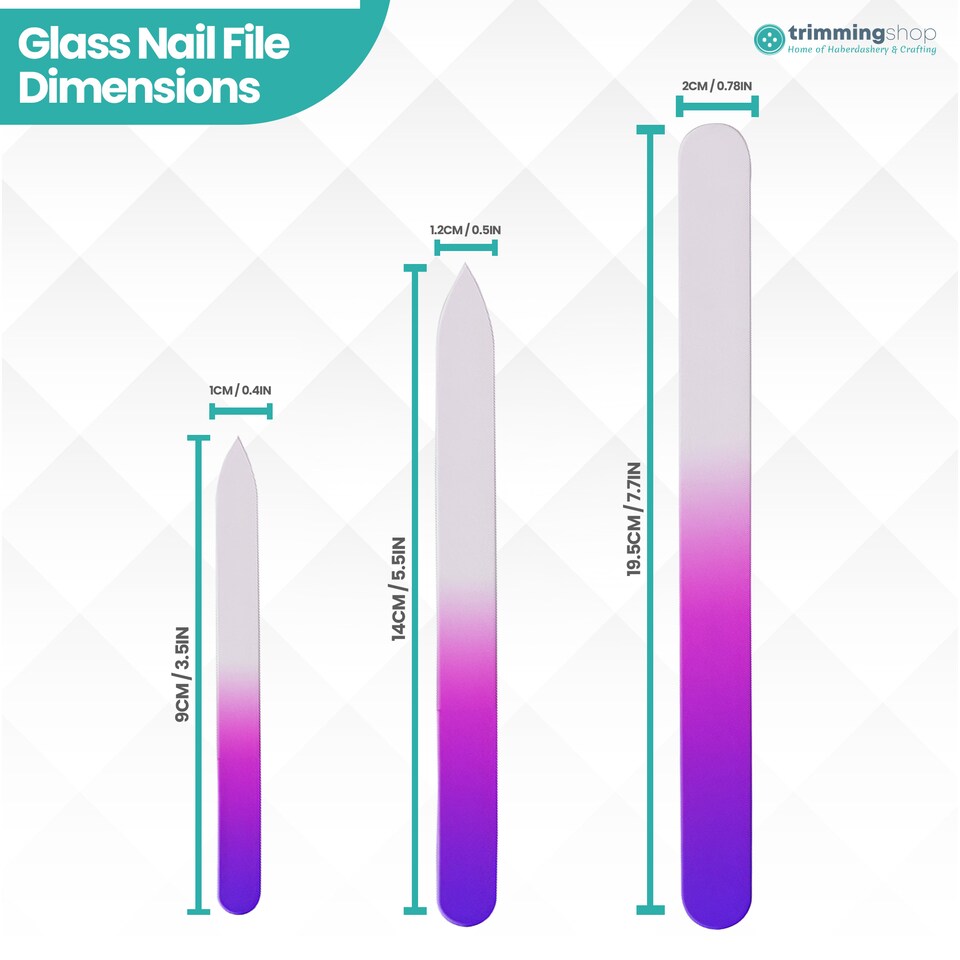 image 1 of Pink Glass Nail File Set, Gel & Acrylic Nails - 3pcs