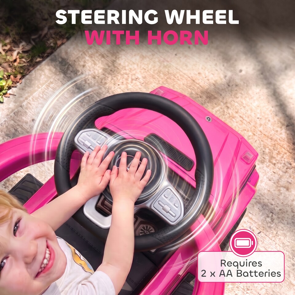 image 1 of HOMCOM Kids Ride-on Push Car 3 in 1 Benz G350 Baby Floor Slider Walker, Pink