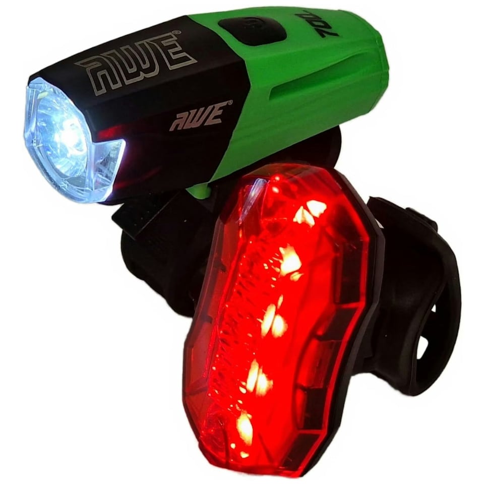 image 1 of AWE AWE700 Superbright Bike Light Set, Front 700lms USB & Rear x 5 Red (SMD) LEDs