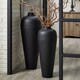image 3 of Large Hammered Vase with Lid - Metal - L40 x W40 x H103 cm - Matt Black Black