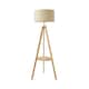 image 8 of ValueLights Morrigan Natural Shade Wood Tripod Floor Lamp Cream