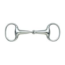 Shires Hollow Mouth Horse Eggbutt Snaffle Bit - Light Steel - 5.5in