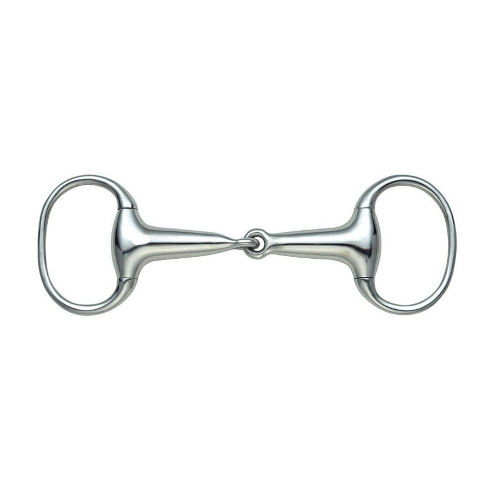 Shires Hollow Mouth Horse Eggbutt Snaffle Bit - Light Steel - 5.5in