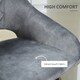 image 4 of HOMCOM Bar Stools Set of 2 Velvet-Touch Fabric Counter Bar Chairs Grey