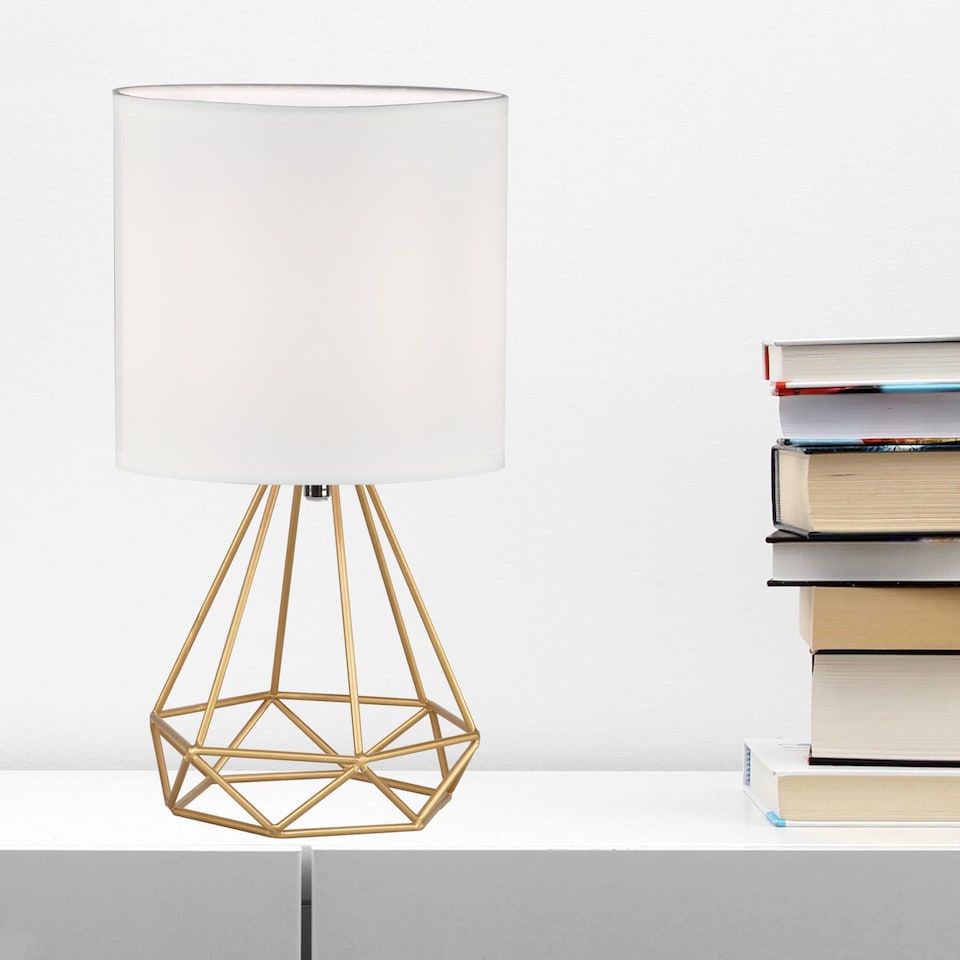 image 1 of Christie - Gold Geometric Lamp | Gold | White | Medium | 1