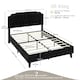 image 3 of Yaheetech 5ft King Upholstered Bed Frame with Button-Tufted Headboard Black