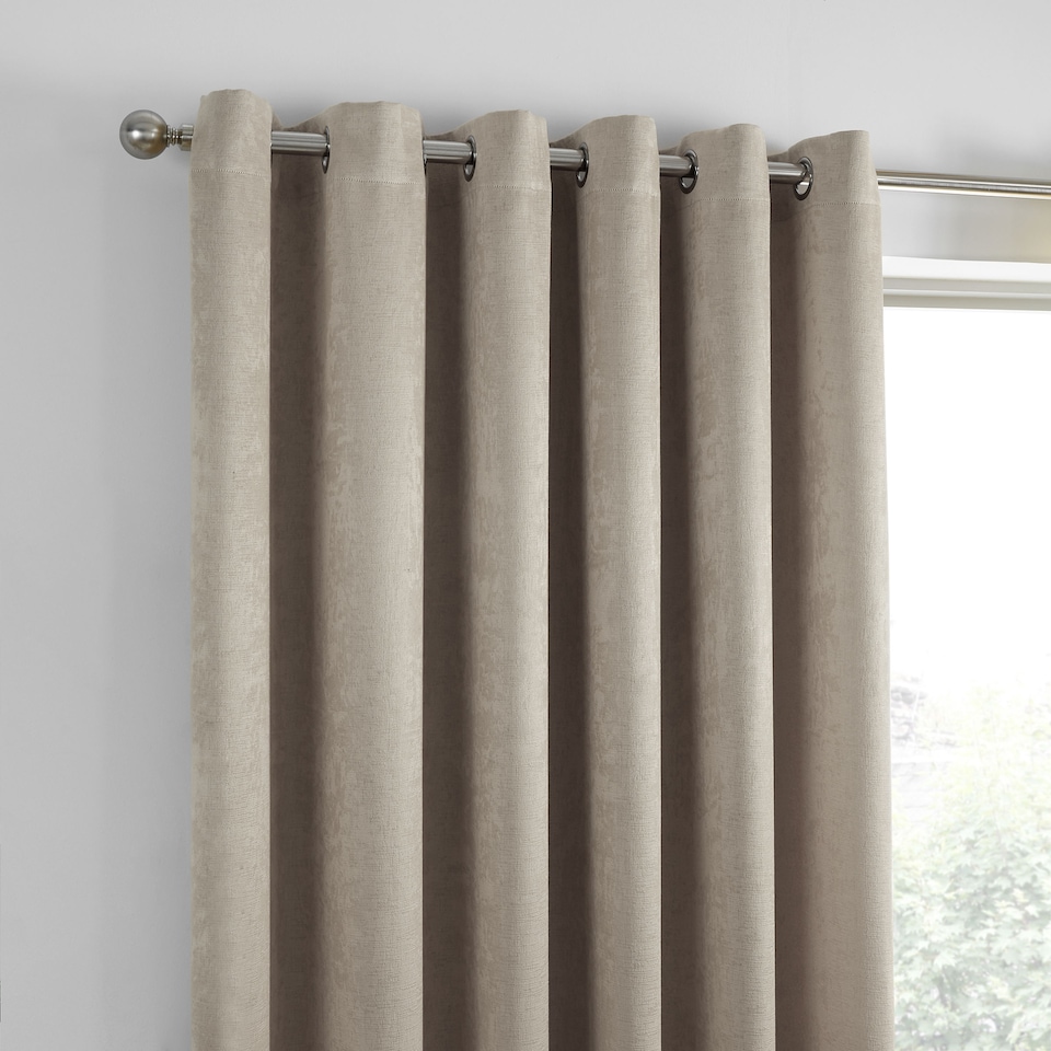 image 1 of Fusion Strata Eyelet Curtains Natural