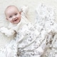 image 2 of The Gilded Bird XL Muslin Swaddle - Lovely Leaves Grey
