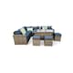 image 2 of The Tarporley Grey 9 Seat Corner Rattan Dining Set - Rising Table