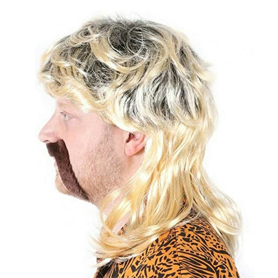 image 1 of Tiger King Mullet Wig – Blonde Joe Exotic Style Fancy Dress Hairpiece for Adults | Multi | One Size