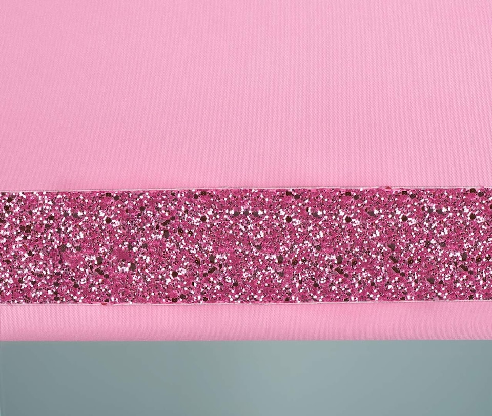 image 1 of FURNISHED Blackout Roller Blinds with Pink Glitter Trim Made to Measure | Pink | Pink | (W) 240cm x (L) 210cm