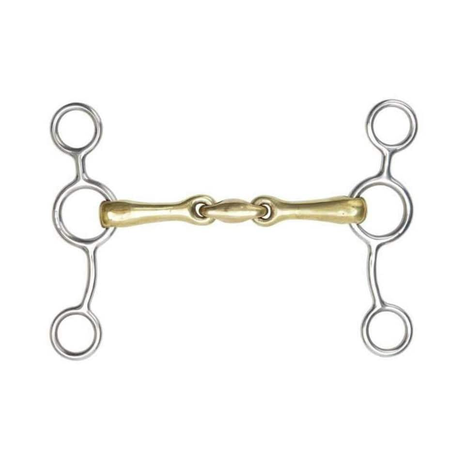 Shires Brass Double-Jointed Horse Tom Thumb Bit - Brass - 5in