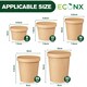 image 7 of ECONX 8oz Disposable Paper Soup Cups Food Containers with Lids Takeaway Tubs 50pc