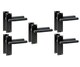 image 1 of Golden Grace 5 Pairs Victorian Knurled Honeycomb Hex Cut T-Bar Interior Door Handle on Backplate Matt Black - 150mm x 40mm