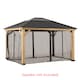 image 1 of Sunjoy Accessory Netting for Cedar Wooden Gazebo - 3.9m x 3.3m, Khaki, Suitable for A102005814, A102005803（Not Inculde Gazebo）