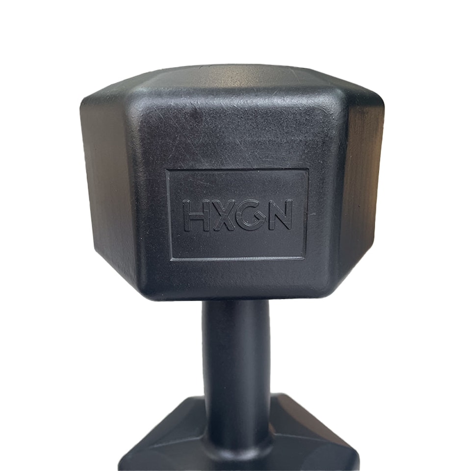 image 1 of HXGN Hex Dumbbells 2 x 10 kg, Vinyl-Coated Pair, Black | Black | Black | 10kg