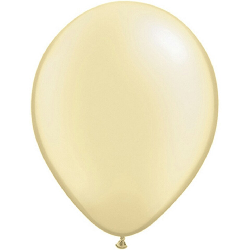 Qualatex 11 Inch Round Plain Latex Balloons (100 Pack) - Pearl Ivory - One Size