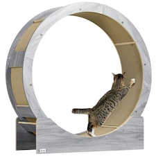 PawHut Cat Treadmill with Brake, Scratching Pads for Indoor Cats, Grey