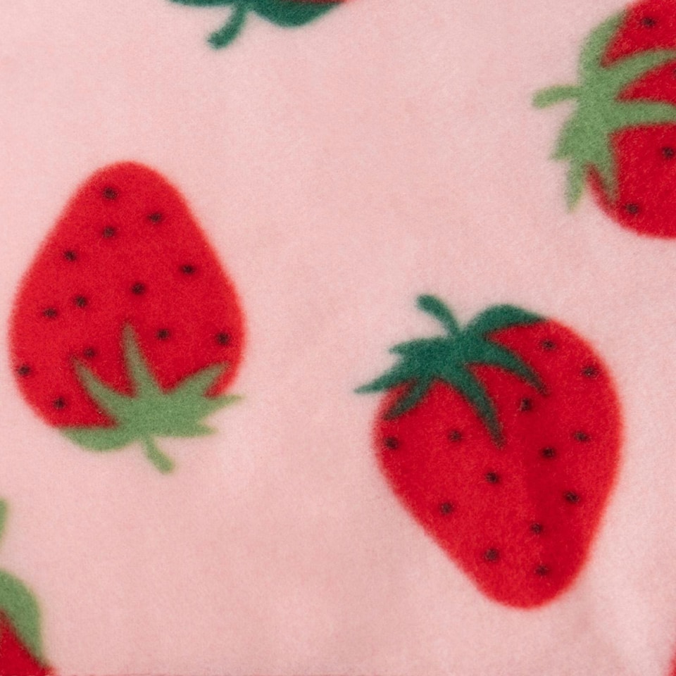 image 1 of OHS 10 x Strawberry Ultra Soft Polar Throw Blanket, 120x150cm - Pink