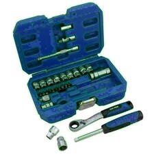 1/4in Drive Go Through Go-Thru Metric Socket + Accessory Set 4.5 - 13mm 29pc