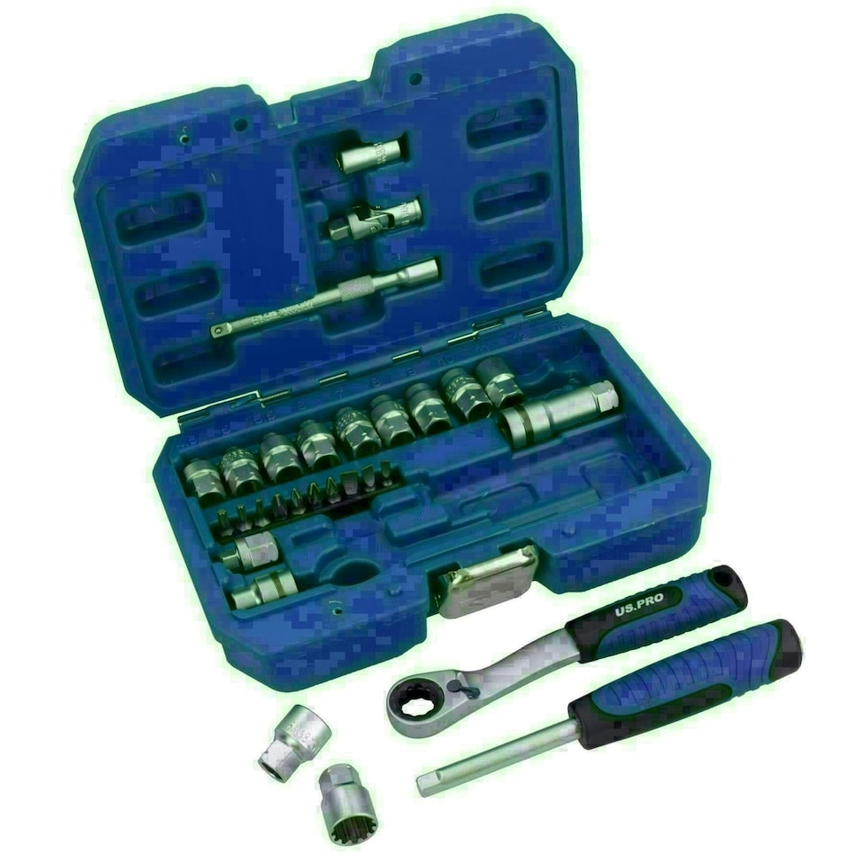 image 1 of 1/4in Drive Go Through Go-Thru Metric Socket + Accessory Set 4.5 - 13mm 29pc