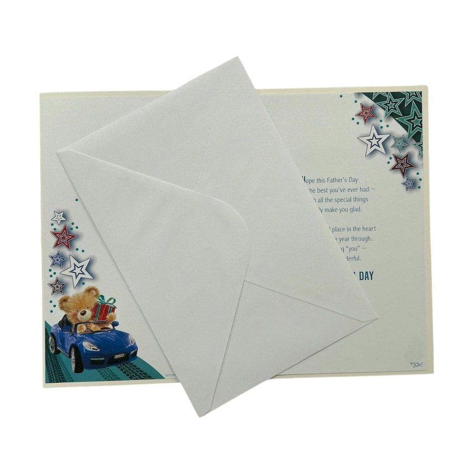 image 1 of To My Husband Teddy In Blue Car Design Father's Day Card