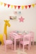 image 2 of Interiors by Premier Pink Kids 5 Piece Dining Set, Playful Dining Table with 4 Dining Chairs, Wooden Dining Table With Chairs Pink | Pink