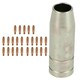 image 1 of 1 shroud & 25 x 0.8mm Round Contact Tips MIG Welding Binzel Style Torch MB15