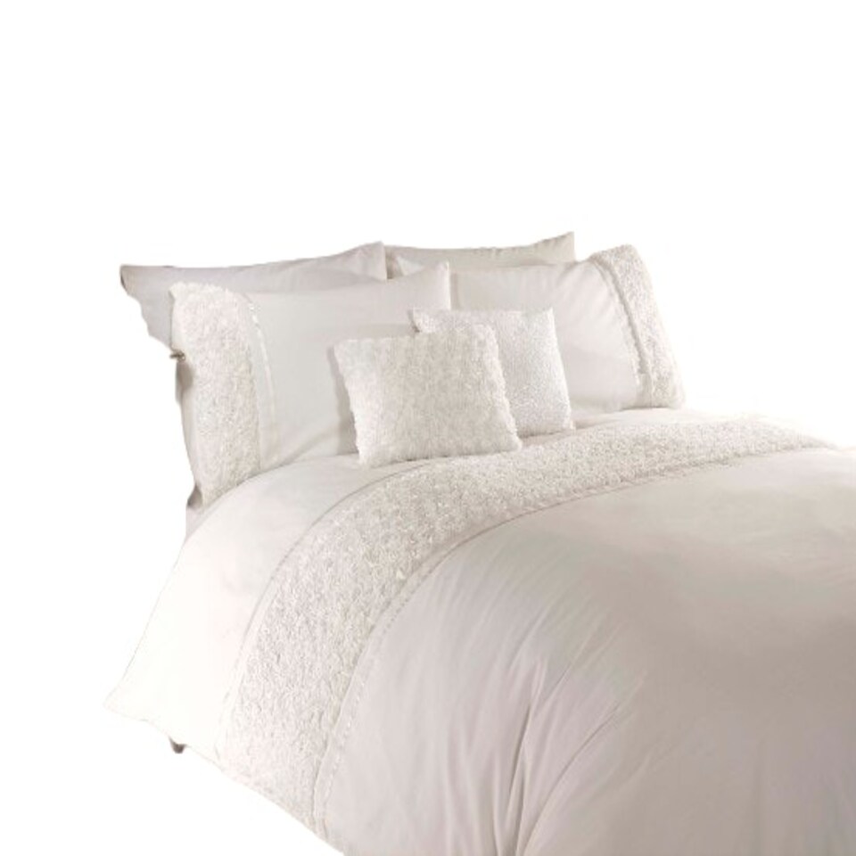 image 1 of Limoges Polycotton Floral Duvet with Pillowcase Grey | Single