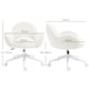 image 3 of HOMCOM Fluffy Leisure Chair Office Chair with Backrest and Armrest for Home Bedroom Living Room with Wheels Cream White