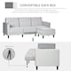 image 3 of HOMCOM Upholstered Sofa Bed Reversible Sectional Sofa Set Velvet-Touch Sleeper
