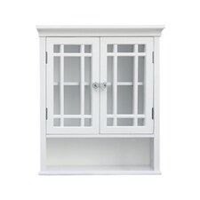 Teamson Home Wooden Bathroom Wall Cabinet 2 Doors Neal White