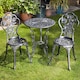image 2 of Bistro Set Outdoor Patio Garden Furniture Table and 2 Chairs Metal