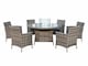 image 2 of Amazon Rattan Fire Pit Dining Set - Round Table with 6 Chairs | Grey