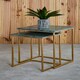 image 2 of Interiors by Premier Marble Top Green Set of 2 Side Table, Open Design Frame Bedside Table, Square End Table for Living Room Green