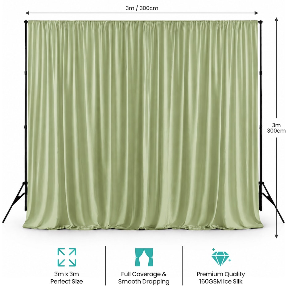image 1 of 3x3m Spandex Backdrop Photography Background Drapes with Rod Pocket