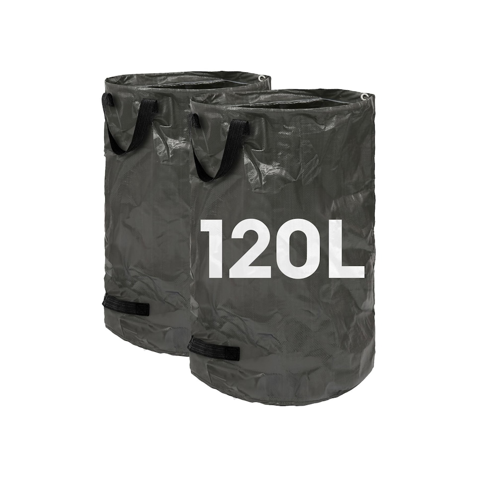 image 1 of Harbour Housewares Heavy-Duty Garden Waste Bags - 120L - Black - Pack of 2 | Black | Black