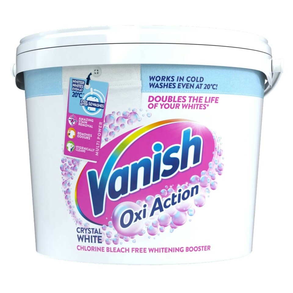image 1 of Vanish Gold Oxi Action Stain Remover Whitening Booster Powder For Whites 4.8kg